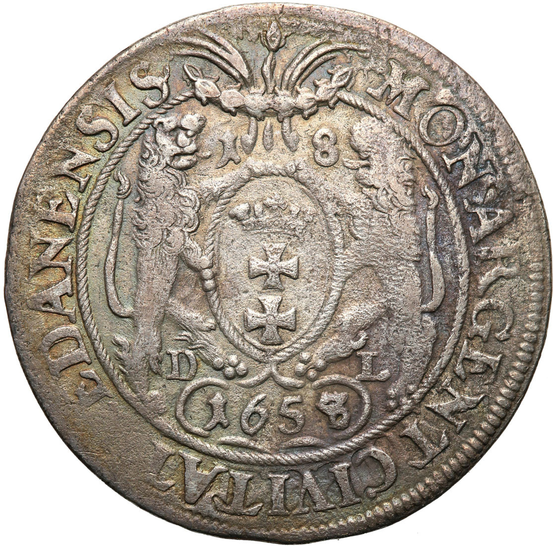 Jan II Kazimierz. Ort (18 groszy) 1658 DL, Gdańsk